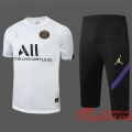 Paris PSG Survetement Foot T-shirt Jordan blanc 20 21 TT35