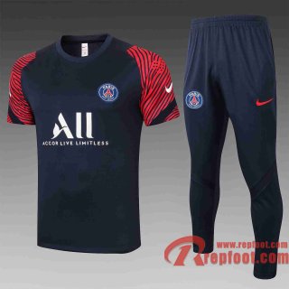Paris PSG Survetement Foot T-shirt Bleu fonce 20 21 TT41