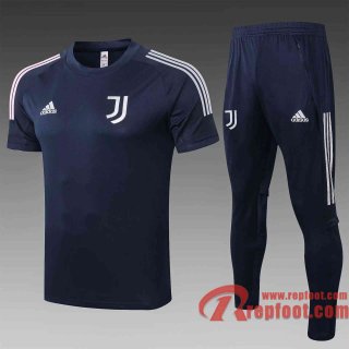 Juventus Survetement Foot T-shirt Bleu fonce 20 21 TT47