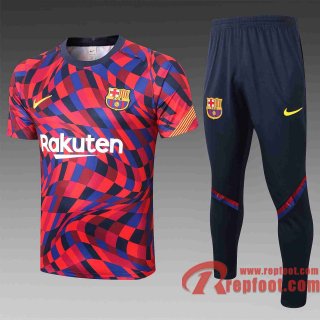Barcelone Survetement Foot T-shirt FCB rouge Bleu 20 21 TT54