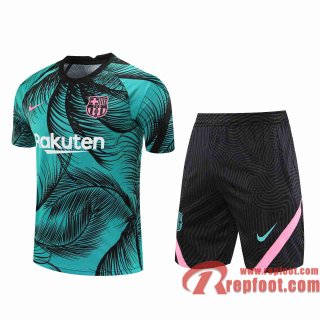 Barcelone Survetement Foot T-shirt FCB paon bleu 20 21 TT77