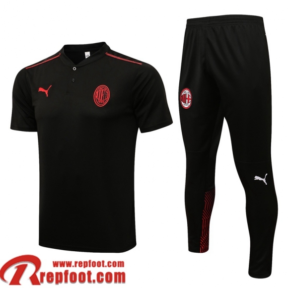 Polo foot AC Milan le noir Homme 21 22 PL255  Polo foot AC Milan le noir Homme 21 22 PL255