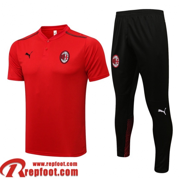 Polo foot AC Milan rouge Homme 21 22 PL259  Polo foot AC Milan rouge Homme 21 22 PL259