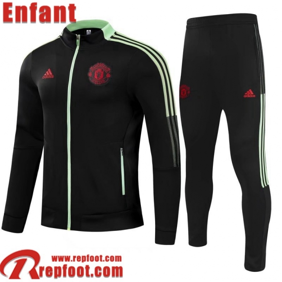 Survetement de Foot Manchester United le noir Enfant 21 22 TK232