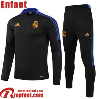 Survetement de Foot Real Madrid le noir Enfant 21 22 TK234