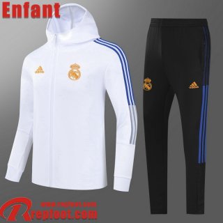 Veste Foot - Sweat A Capuche Real Madrid blanche Enfant 21 22 TK238