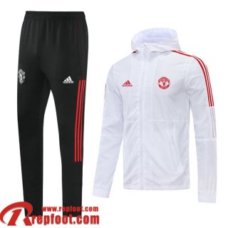 Coupe Vent - Sweat a Capuche Manchester United blanche Homme 21 22 WK61
