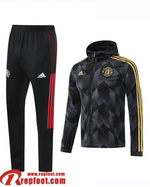 Coupe Vent - Sweat a Capuche Manchester United gris Homme 21 22 WK62  Coupe Vent - Sweat a Capuche Manchester United gris Homme 21 22 WK62
