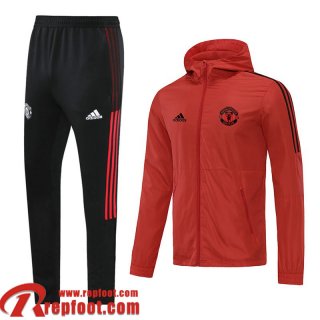 Coupe Vent - Sweat a Capuche Manchester United rouge Homme 21 22 WK64