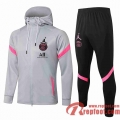 PSG Veste Foot Sweat a Capuche gris 21 22 JK32