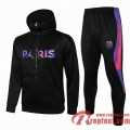 PSG Veste Foot Sweat a Capuche noir 21 22 JK34