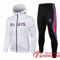 PSG Veste Foot Sweat a Capuche blanc 21 22 JK35