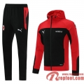 AC Milan Veste Foot Sweat a Capuche rouge 21 22 JK36