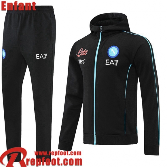SSC Naples Veste Foot - Sweat A Capuche le noir Enfant 22 23 TK253 SSC Naples Veste Foot - Sweat A Capuche le noir Enfant 22 23 TK253