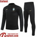 Bresil Survetement de Foot le noir Enfant 21 22 TK254