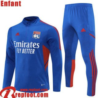 Olympique Lyon Survetement de Foot bleu Enfant 22 23 TK255