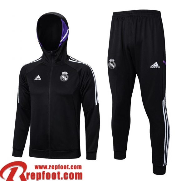 Veste Foot - Sweat A Capuche Real Madrid noir Homme 2023 2024 JK712