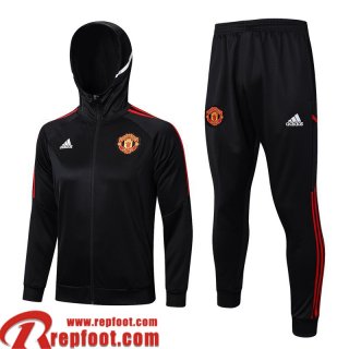 Veste Foot - Sweat A Capuche Manchester United noir Homme 2023 2024 JK713