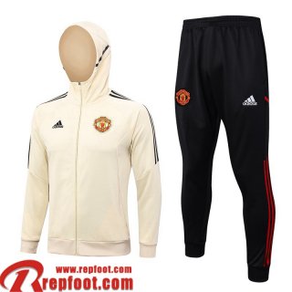 Veste Foot - Sweat A Capuche Manchester United abricot Homme 2023 2024 JK716