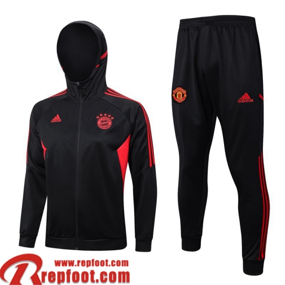 Veste Foot - Sweat A Capuche Bayern Munich noir Homme 2023 2024 JK717  Veste Foot - Sweat A Capuche Bayern Munich noir Homme 2023 2024 JK717
