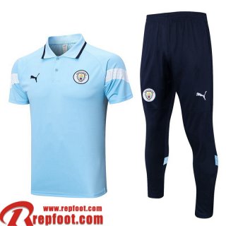 Polo foot Manchester City bleu clair Homme 2022 2023 PL628