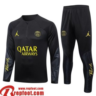 Survetement de Foot PSG noir Homme 2023 2024 TG736