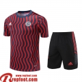 Survetement T Shirt Bayern Munich rouge noir Homme 2023 2024 TG778