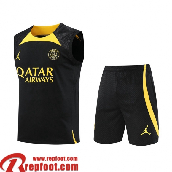 Survetement Sans manches PSG noir Homme 2023 2024 TG804