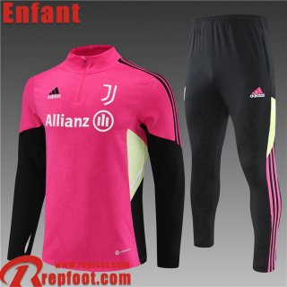 Survetement de Foot Juventus rose rouge Enfant 2022 2023 TK561