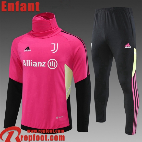 Survetement de Foot High Collar Juventus rose Enfant 2022 2023 TK562