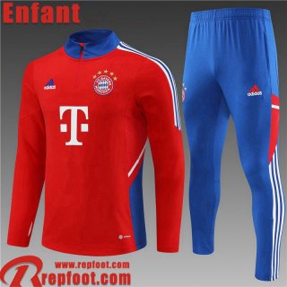 Survetement de Foot Bayern Munich rouge Enfant 2022 2023 TK565