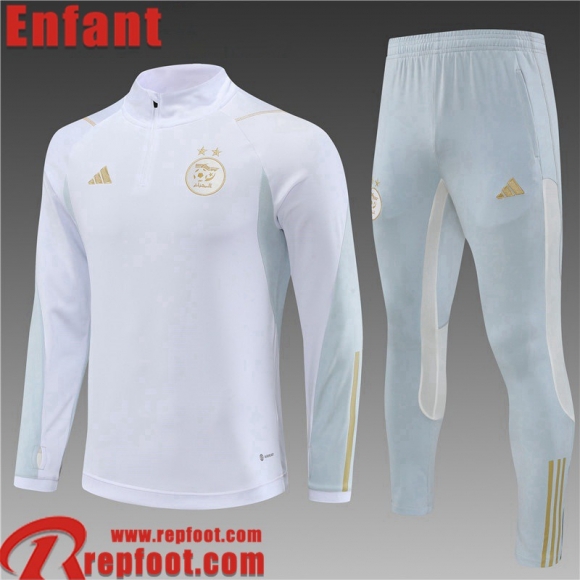 Survetement de Foot Algerie Blanc Enfant 2023 2024 TK586  Survetement de Foot Algerie Blanc Enfant 2023 2024 TK586