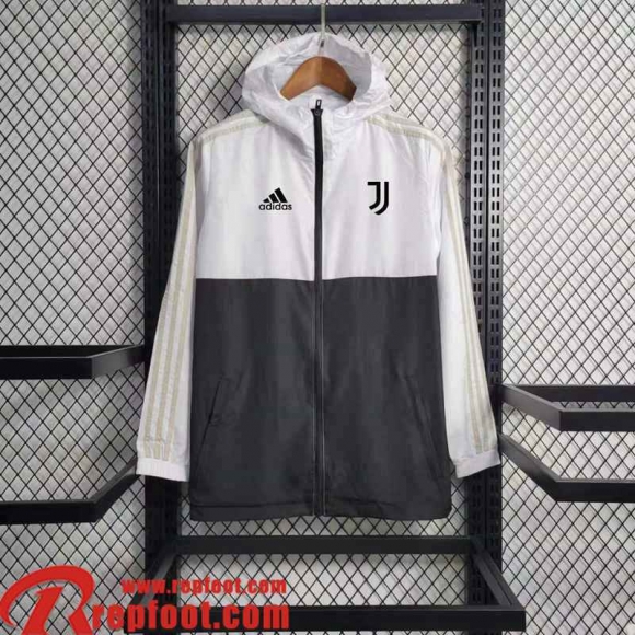 Coupe Vent Juventus blanc noir Homme 2023 2024 WK334  Coupe Vent Juventus blanc noir Homme 2023 2024 WK334