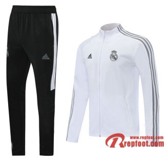 Ensemble Survement - Veste Real Madrid Blanc 2020 2021