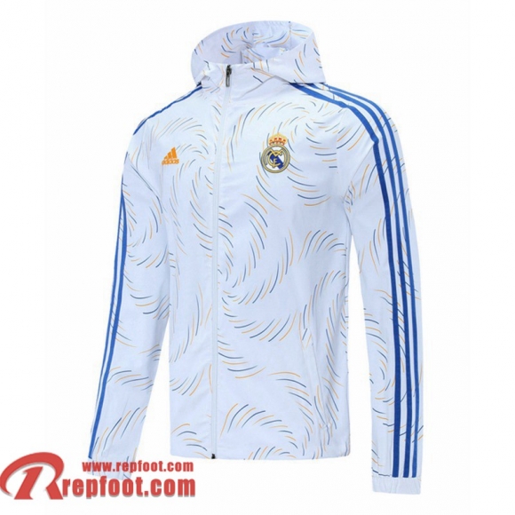 Real Madrid Coupe Vent - Sweat a Capuche blanc 2021 2022 WK13  Real Madrid Coupe Vent - Sweat a Capuche blanc 2021 2022 WK13