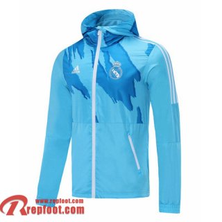 Real Madrid Coupe Vent - Sweat a Capuche Bleu ciel 2021 2022 WK14