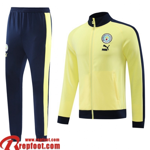 Manchester City Veste Foot jaune pale Homme 23 24 JK725  Manchester City Veste Foot jaune pale Homme 23 24 JK725