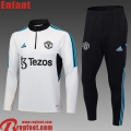 Manchester United Survetement de Foot Blanc Enfant 23 24 TK595