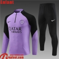 PSG Survetement de Foot Violet Enfant 23 24 TK623