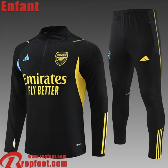Arsenal Survetement de Foot noir Enfant 23 24 TK624