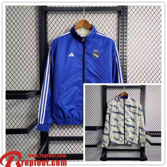 Real Madrid Coupe Vent Vetements reversibles bleu Homme 23 24 WK430 Real Madrid Coupe Vent Vetements reversibles bleu Homme 23 24 WK430