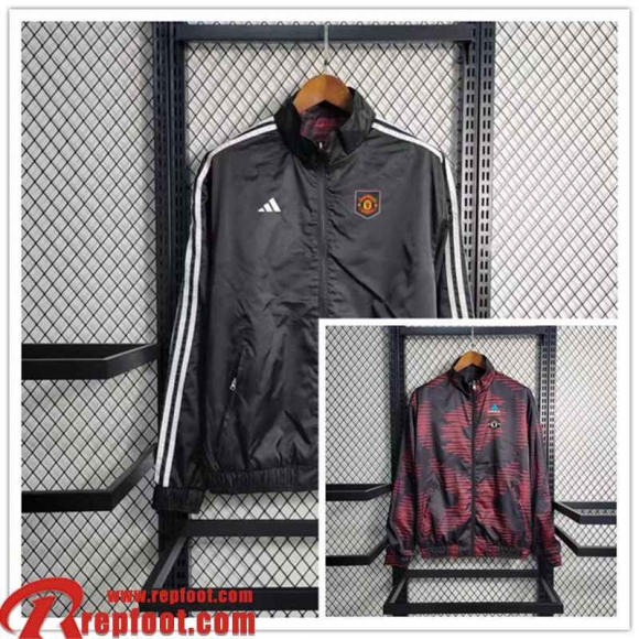 Manchester United Coupe Vent Vetements reversibles gris foncé Homme 23 24 WK441  Manchester United Coupe Vent Vetements reversibles gris foncé Homme 23 24 WK441