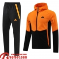 Sport Veste Foot - Sweat A Capuche orange noir Homme 22 23 JK328