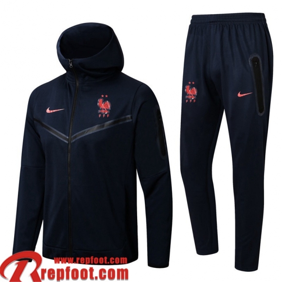 France Veste Foot - Sweat A Capuche bleu marin Homme 22 23 JK331