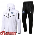 PSG Veste Foot - Sweat A Capuche Blanc Homme 22 23 JK347