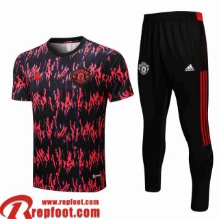 Manchester United T-Shirt Noir rouge Homme 22 23 PL406