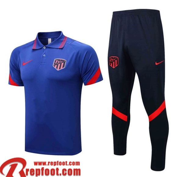 Atletico Madrid Polo foot bleu Homme 21 22 PL410