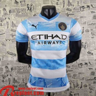 Manchester City T-Shirt blanc bleu Homme 22 23 PL362