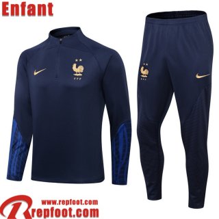 France Survetement de Foot bleu Enfant 22 23 TK272