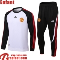Manchester United Survetement de Foot blanc noir Enfant 22 23 TK280
